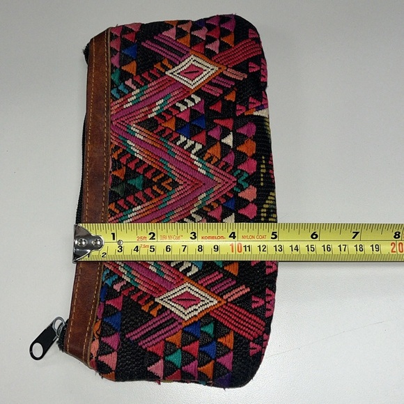 Nena & Co. smaller zip up cotton bag with leather trim - Picture 4 of 7